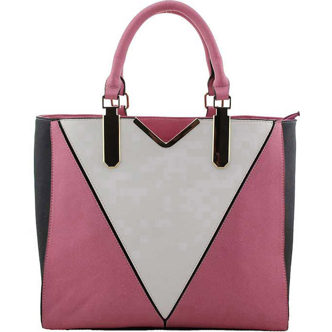 fuchsia leather handbag