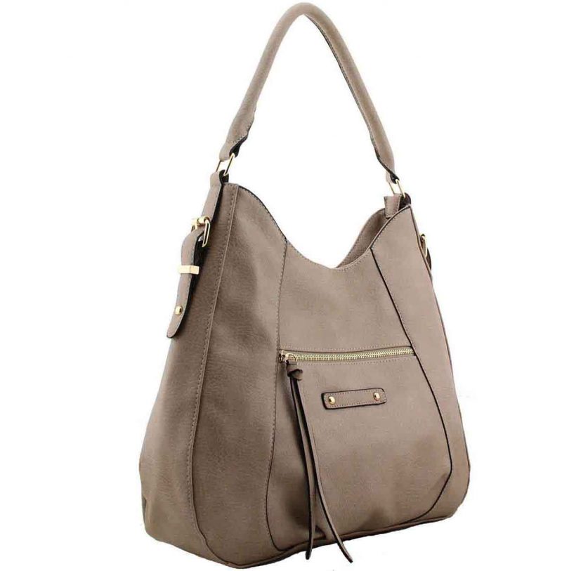 taupe shoulder handbag