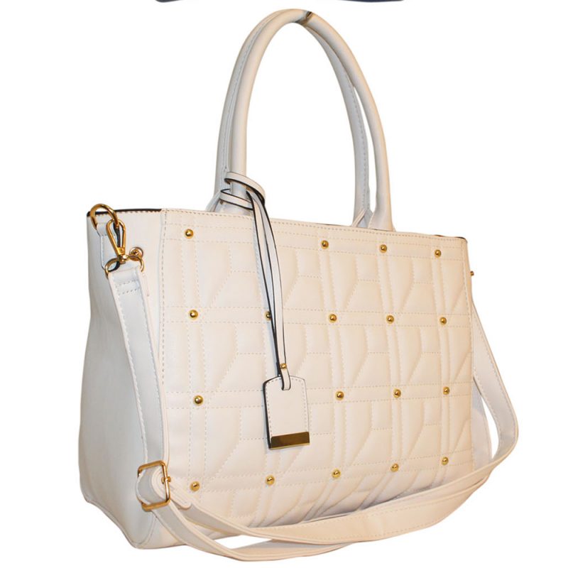 white quilted bag