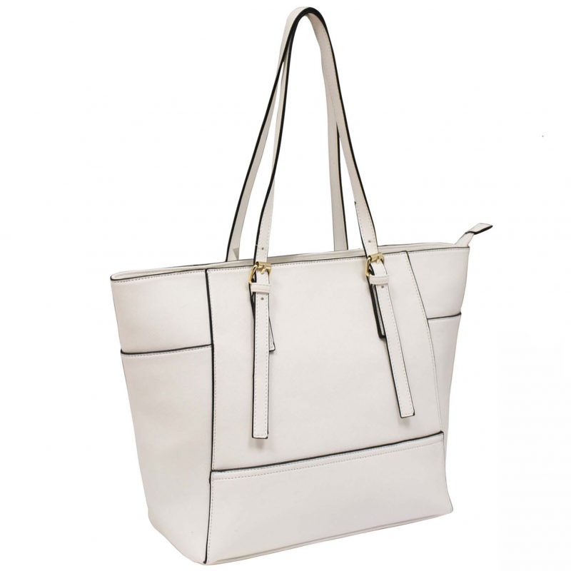 white tote handbag