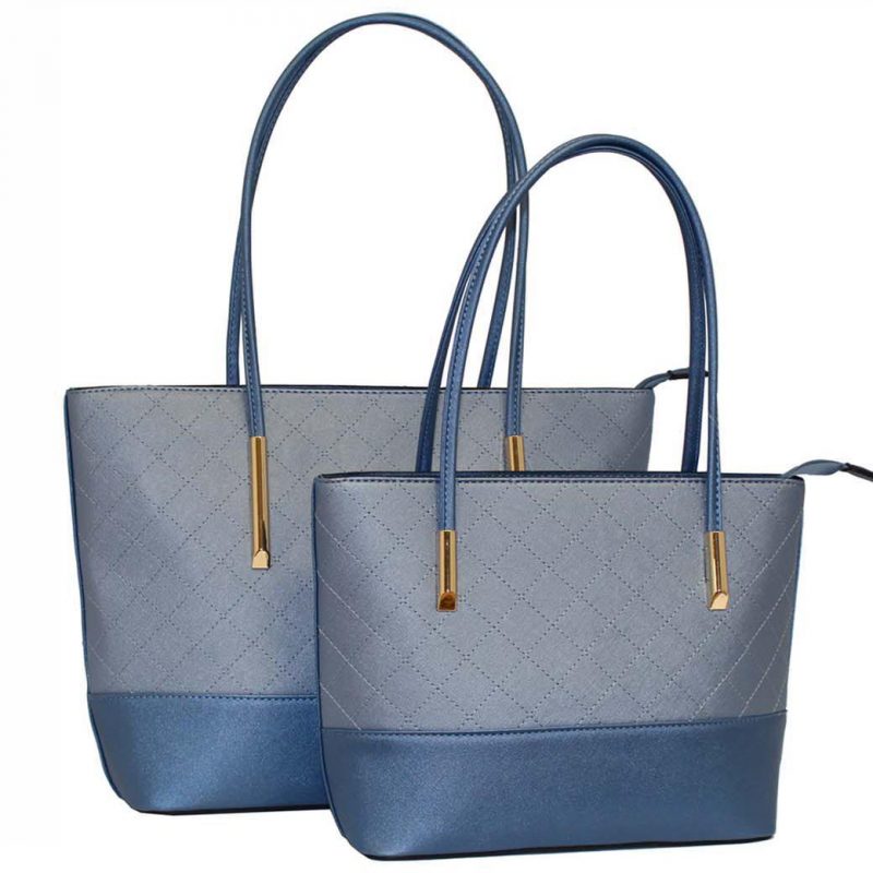 blue tote handbag set of 2