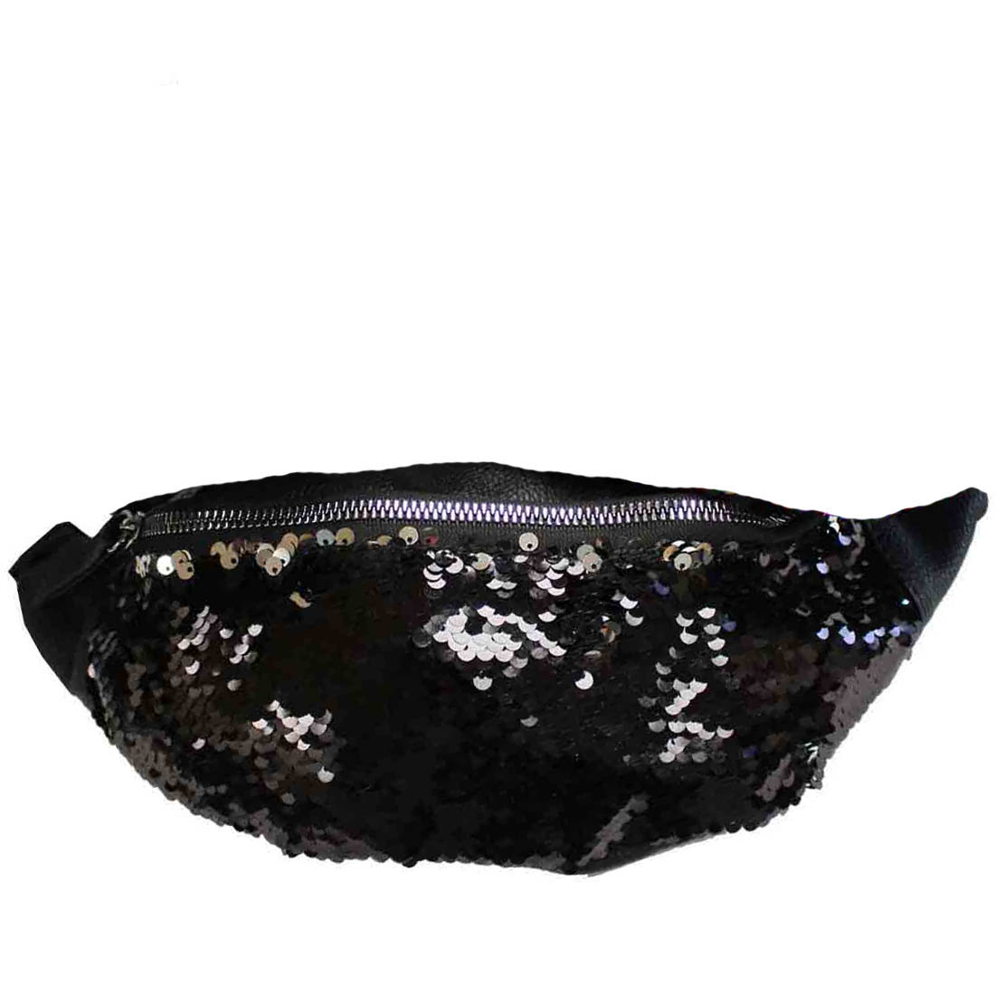 Black clearance sequin bumbag