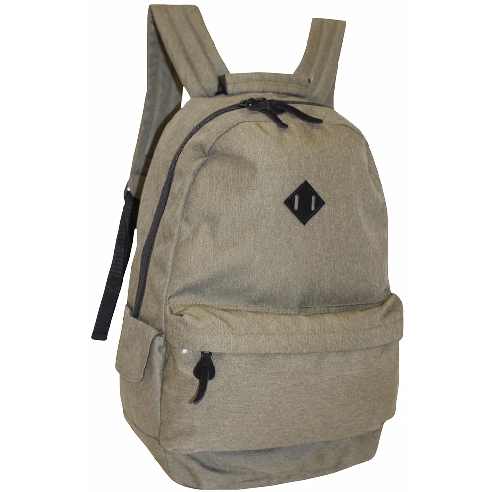 260 Khaki Polyester Backpack with front pocket bagzone.co.uk